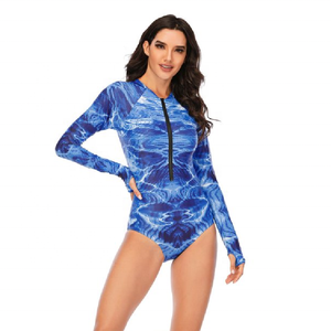 2022 personnalisé conçu Logo haute tenue femmes grande taille une pièce imprimé Rush Guard et maillot de bain - Product Image 6