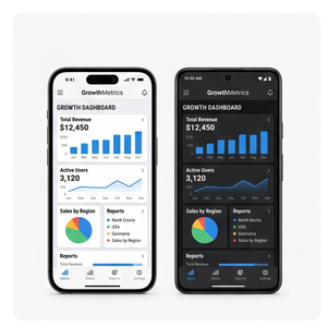 Aplicación Royalcraft Business Growth Stats – Análisis, seguimiento de KPI, información sobre ingresos y tablero de rendimiento para iOS/Android - Product Image 1