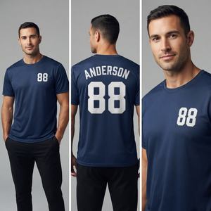 เสื้อยืดออกแบบเองสำหรับออกกำลังกาย วิ่ง และฝึกซ้อม ผลิตจากโพลีเอสเตอร์น้ำหนักเบา - Product Image 4