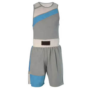 Uniforme de boxeo profesional personalizado, conjunto de chaleco y pantalones cortos de boxeo con estampado personalizado en un estilo único y la mejor calidad - Product Image 3