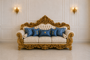 French Rococo Style Hand-Carved Maharaja <b>Sofa</b> with Coffee <b>Table</b> Hot Selling 5-Seater Living Room Furniture Buy Premium <b>Sofa</b> Set - Product Image 2