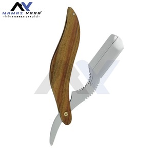 Professional Barber Straight Razor Stainless Steel <b>Swing</b> Lock Custom Color <b>Wooden</b> Handle Single Blade Shaving Razor Face Groom - Product Image 3