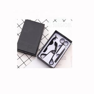 Perfect Quality Custom Logo Stainless Steel Eyelash Tool Eyelashes Applicator Eyebrow Tweezers <b>Makeup</b> Scissors <b>Set</b> - Product Image 2