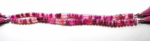 Cuentas facetadas redondas de calcedonia rosa teñida, hilo de piedras preciosas, cuentas sueltas para la fabricación de joyería al por mayor - Product Image 4