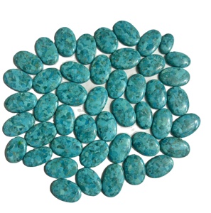 อัญมณีทรงหลังเบี้ยทองแดงสีฟ้าธรรมชาติรูปทรงและขนาดต่างๆสำหรับทำเครื่องประดับอัญมณี - Product Image 1