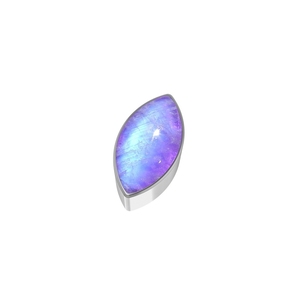 Premium Silver Plated Fine Classic 925 Silver Slider Purple Moonstone Mix Shapes Spring <b>Lock</b> <b>Cable</b> Chain Bezel Setting Pack 6 - Product Image 2