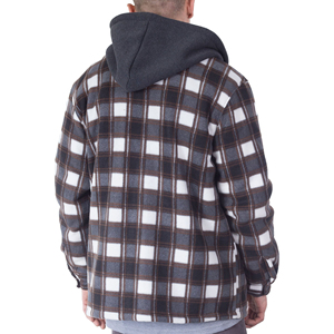 High Quality <b>Mens</b> Cotton Plaid Flannel <b>Shirt</b> Jacket With Hood Insulated Warm <b>Winter</b> Outerwear Shacket Supplier - Product Image 5