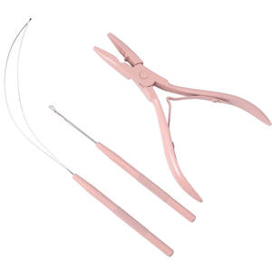 Pince à micro-perles professionnelle 13 cm en acier inoxydable avec revêtement antirouille et double ressort, kit d'outils pour extensions capillaires - Product Image 3