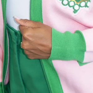 Chaqueta Bomber de Punto Rosa para Mujer, Cárdigan de Punto con Cierre, Suéter Informal a la Moda, Estilo Preppy, Suave y Cálido - Product Image 2