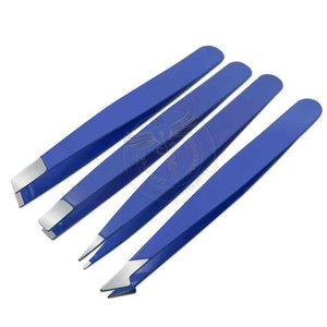 Juego de Pinzas para Cejas de Acero Inoxidable de Color Personalizado, Pinzas Profesionales para Pestañas con Punta Inclinada, Instrumentos QORVEX de Lujo - Product Image 2
