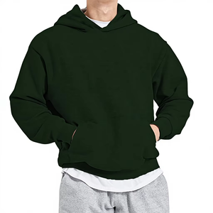 Sweat-shirt personnalisé pour homme, marron foncé, en molleton épais, coupe oversize, style streetwear, avec poches discrètes - Product Image 1