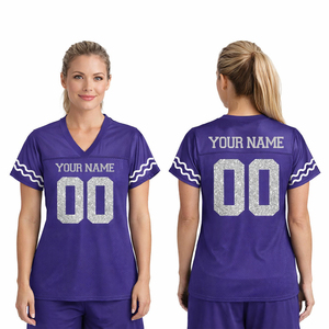 Camiseta de Fútbol Personalizada para Mujer, Color Morado, Malla Deportiva, Nombre y Número Personalizados, Ropa Deportiva Transpirable, Estilo Europeo y Estadounidense - Product Image 2