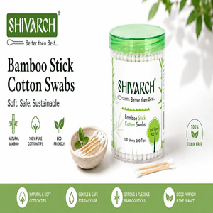 Hisopos de Algodón Ecológicos con Palitos de Bambú, 100 Unidades, Hisopos de Algodón Suaves de Doble Punta en Envase Higiénico para Cuidado Personal - Product Image 3