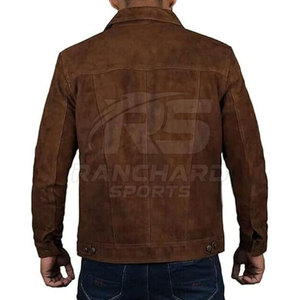 Long Sleeve Premium Mens <b>Suede</b> Leather <b>Jacket</b> Soft Genuine <b>Suede</b> Casual Modern Fit Winter Daily Fashion - Product Image 5