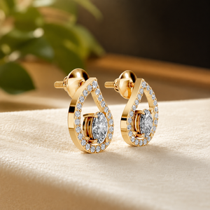 Luxury Women's Plated Yellow Gold Oval Cut Diamond <b>Earrings</b> with GIA Certificate <b>Moissanite</b> for Wedding Occasion - Product Image 2
