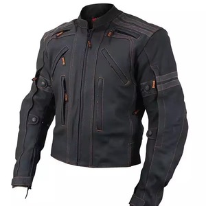 Veste de moto unisexe de haute qualité, en nylon/coton, imperméable et coupe-vent, avec protection des coudes et col ras du cou - Product Image 3