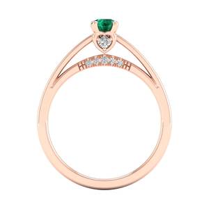 Anillos de compromiso REYES de alta calidad en oro sólido de 14K con diamantes para mujer, corte redondo, esmeralda, anillo de joyería fina para boda - Product Image 4