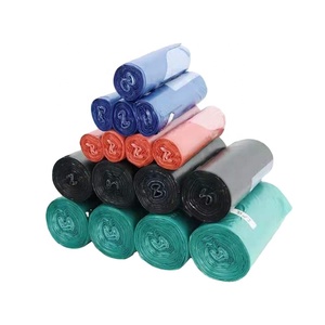 Sacs plats thermosoudés à soufflets latéraux en PEHD recyclé, jetables, en rouleau sans mandrin, fournisseur Vietnamien Haplast Modèle B4234, imprimés en sérigraphie - Product Image 1