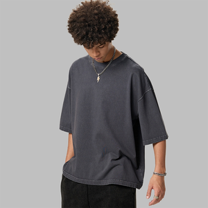 เสื้อยืดคอกลมแขนสั้นทรงปกติสำหรับผู้ชาย สีพื้น ผ้าฝ้ายถัก 100% สวมใส่สบาย ราคาประหยัด - Product Image 4