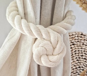 Curtain holder - tieback for curtains, rope binding with magnet hold - Product Image 1