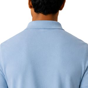 Polo Azul Claro para Hombre con Cierre, Estampado Diagonal, Manga Corta, Lujoso, Casual, Verano, Mezcla de Algodón, Diseño Personalizado, Camisa de Golf - Product Image 2