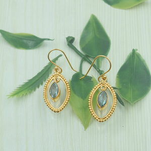 Pendientes Colgantes Marquise Hechos a Mano de Plata de Ley 925 con Labradorita Natural, Marco de Cuentas, Joyería Boho, Regalo para Mujer, Hermana - Product Image 6