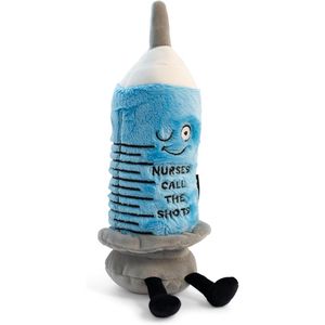 Zaino in Peluche con Design Originale e Umoristico per Infermiere: "Punny Needle Plush Backpack Nurses Call the Shots" - Product Image 1