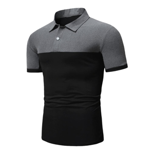 Polo homme, tissu extensible à séchage rapide, coupe ajustée, chemise de sport de golf respirante, manches courtes, vêtements de performance - Product Image 1