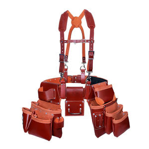 Cinturón de herramientas de cuero multifuncional y cómodo para trabajadores de la construcción, estilo personalizado con logotipo, color negro, venta al por mayor. - Product Image 1