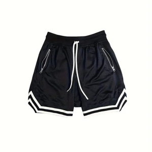 Shorts de basket-ball décontractés pour hommes, en mesh respirant, avec poche zippée, shorts de sport pour l'entraînement, logo personnalisé, séchage rapide - Product Image 6