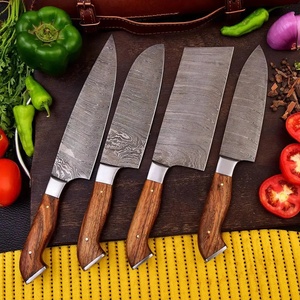 Ensemble de 3 couteaux de chef en acier Damas fait main, manches en bois de rose, design ambidextre, finition polie, lame de 6-7,9 pouces - Product Image 6