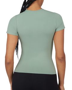 Camiseta Corta para Mujer, Material Suave y Texturizado, Transpirable, Color Negro Liso, Protección Solar, Resistente al Sudor - Product Image 6