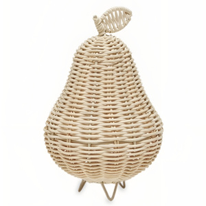 Lampe de table en rotin écologique, décoration de chambre d'enfant, lampe de bureau en forme de poire, très vendue - Product Image 1