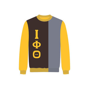 เสื้อสเวตเตอร์ถักไหมพรม Iota Phi Theta สีน้ำตาล 3 โทน ลาย Divine Nine สำหรับพี่น้องสมาคมกรีก เสื้อผ้าคุณภาพพรีเมียมสำหรับฤดูหนาว - Product Image 2