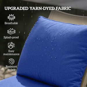 Juego de 4 Cojines para Sillas de Patio Azul Marino, Resistentes a la Decoloración, con Cojín para Asiento y Respaldo, Repuestos para Exteriores - Product Image 4