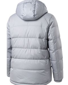Men <b>Light</b> Grey Hooded Puffer <b>Jacket</b> Warm Quilted Cotton Filled Winter Outerwear Zipper Pockets Casual Streetwear 100% Nylon - Product Image 5