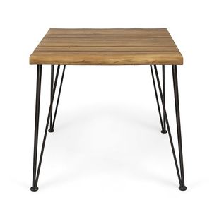 Set da Pranzo Moderno da Esterno 5 Pezzi per 4 Persone, Tavolo Quadrato in Legno di Acacia con 4 Sedie in Rattan, Mobili da 82,5 cm per Patio, Terrazza e Giardino - Product Image 2