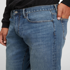 Wholesale Men's High Waist <b>Soft</b> Denim Wash Athletic Fit Casual <b>Jeans</b> Straight Slim Baggy Pants For Men Clothes High Quality - Product Image 4
