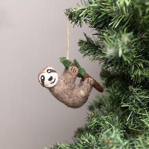 Handmade Felt <b>Sloth</b> Ornament Wool Hanging Christmas Tree Decor Keychain <b>Gift</b> for Child Animal Lovers Wholesale Bulk - Product Image 2