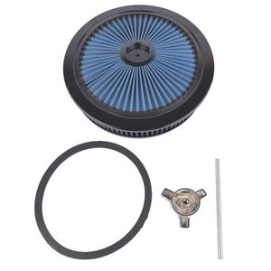 14\" X 3\" Blue Super Flow Air Cleaner with Washable Element Recessed Base and Black Top for Chevy and for Ford Vehicles - Product Image 3