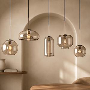 Lampe suspendue pour la décoration de la maison, luminaires en métal, lustre moderne, lampe suspendue en verre et métal pour restaurant - Product Image 1