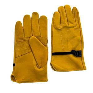 SAFETY <b>Driver</b> Cow Leather Gloves Waterproof Safe Working and Warm Driving Gloves with Magic Buckle - Product Image 1