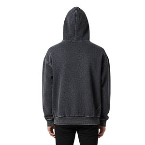 Sudadera con Capucha Negra Lavada Personalizada para Hombre, Sudadera de Forro Polar Vintage con Gráfico Abstracto en la Parte Delantera, Estilo Urbano Oversize - Product Image 5