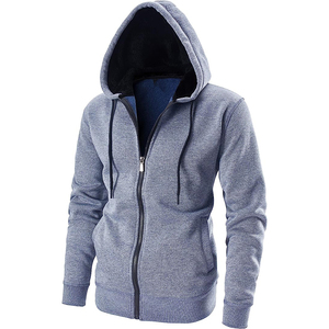 Sudadera con Capucha para Hombre de Primera Calidad, Ligera, Fabricada en Fábrica, Prenda Básica de Algodón Mezclado, Cómoda, con Cierre - Product Image 1