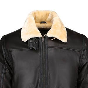 Veste aviateur en peau de mouton véritable pour homme, veste bomber en cuir véritable, doublure en fourrure de mouton véritable, veste en cuir classique chaude pour l'hiver - Product Image 4