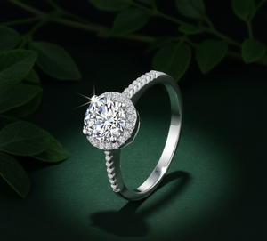 Bague de fiançailles en or blanc 14 carats avec diamant de laboratoire certifié IGI, taille brillant rond, pour femme, 1 carat, 2 carats, 3 carats - Product Image 3