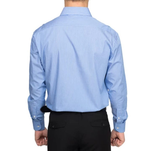 Chemise habillée décontractée pour homme en polyester/coton, anti-boulochage, anti-rétrécissement, infroissable, col montant, motif uni, service OEM - Product Image 4