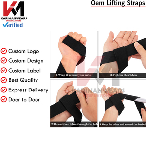 Sangles de levage robustes pour hommes et femmes, support de poignet pour la musculation, soulevé de terre, haltérophilie, fournisseur OEM - Product Image 6