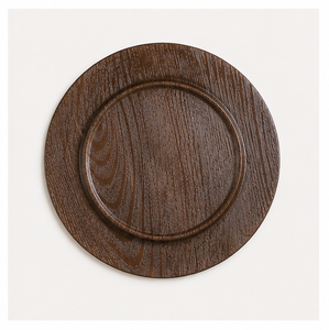 Platos de Madera Rústicos al por Mayor, Platos Redondos con Diseño de Veta de Madera para Decoración de Mesa de Boda Estilo Rústico y Eventos de Catering - Product Image 4