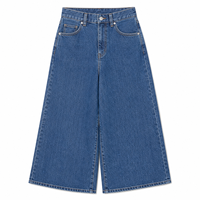 Culottes en jean à jambes larges pour femme, taille haute, coupe courte et ample, style vintage simple, respirantes, streetwear, été/hiver, foncé/clair